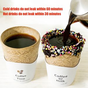 Tasse à café comestible avec décoration intérieure, revêtement chocolaté, tasse à biscuits finie, 280 ml, dessert, idéale pour le thé au lait et le café - Product Image 4