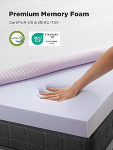 Topper Materasso Homerich in Memory Foam Gel da 3 Pollici Premium Morbido Rinfrescante Design Antiscivolo con Rivestimento Rimovibile e Lavabile - Product Image 3