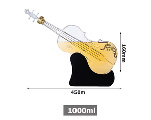 Décanteur de violon <span class=keywords><strong>en</strong></span> verre avec base <span class=keywords><strong>en</strong></span> bois, Offre Spéciale ml, bouteille de vin, whisky, vin, 1000 - Product Image 2