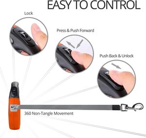 Nibao <strong>Retractable</strong> No-Tangle Extendable <strong>Dog</strong> <strong>Lead</strong> with <strong>Strong</strong> Nylon Tape for Large <strong>Dogs</strong> up to 50Kgs - Product Image 4