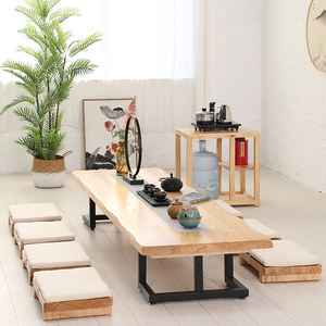 Tatami giapponese tavolo da tè e sedia combinazione in legno massello grande piatto <span class=keywords><strong>Zen</strong></span> seduto a bovindo homestay yoga studio tavolo basso - Product Image 3