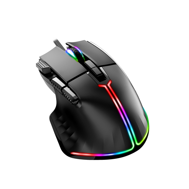 Best Seller OEM Wired Programmable Customize Right-Handed RGB Backlit Ergonomic Gaming Mouse 8 Programmable Buttons USB2.0 ABS