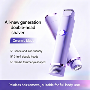 Épilateur électrique 2-en-1 pour femme, utilisation humide et sèche, rechargeable par USB, indolore, portable, pour le corps et le visage - Product Image 5
