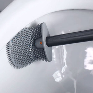 软质 TPR 刷毛迷你马桶刷套装 可拆卸手柄 壁挂式 节省空间 家用清洁工具 - Product Image 1