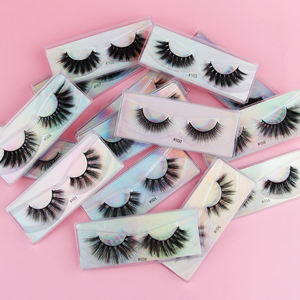 5 paires de faux cils 3D à ondulations profondes, faits à la main, naturels, en bande complète, avec logo personnalisé, bande en coton, vente en gros, réutilisables - Product Image 4
