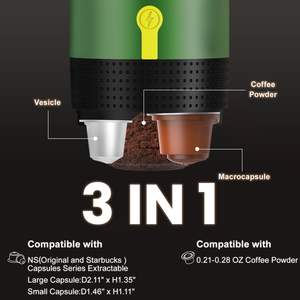 High Quality Portable Espresso <b>Maker</b> With Adaptor,Car Charging Cable 12v 220v Mini Automatic Espresso Portable <b>Coffee</b> Machine - Product Image 3