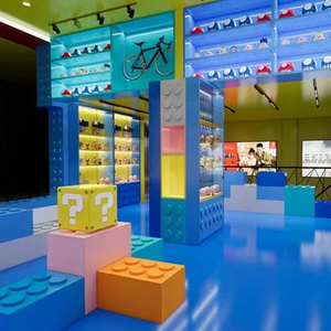 Meubles de magasin de jouets de style <span class=keywords><strong>nouveau</strong></span> design présentoir à thème de jeu de couleur bleue présentoir de jouets Offres Spéciales - Product Image 1
