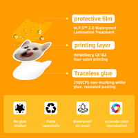50 Reusable Waterproof Vinyl Cat Animal Stickers Custom Adhesive Labels for Kids & Consumer Electronics Packaging Purpose