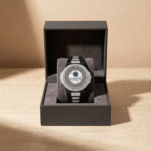 Nuevo Reloj de Cuarzo con Diamantes Moissanite, Esfera con Números Romanos y Agujas Completamente Decoradas, Acero Inoxidable de Lujo LOISTA - Product Image 2