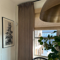 Cortinas de lino personalizadas con forro opaco para ventanas de dormitorio