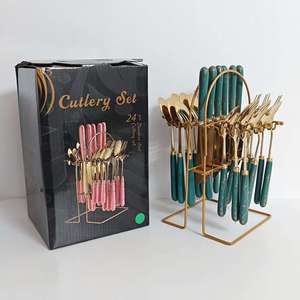 Ensemble Couverts Style Nordique : Hachoir Alimentaire, Couteau, Fourchette, Cuillère, Présentoir et Coffret Cadeau Vente en Gros - Product Image 2