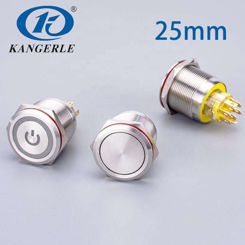 Chinakel 25MM Push Button Switches With Box Metal Push Button Switches Momentary Latching Metal Push Button Switch