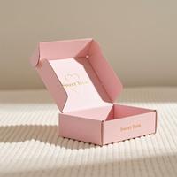 Emballage cadeau en carton ondulé recyclable à faible quantité minimale de commande logo rose pour chaussures boîte à vêtements enveloppe postale en papier boîtes d'expédition pour petites entreprises