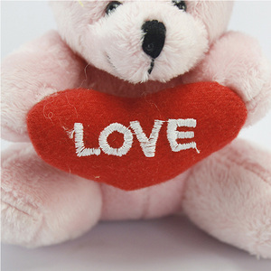 <span class=keywords><strong>Faire</strong></span> des porte-clés en peluche ODM EN71 standard saint valentin mignon rose <span class=keywords><strong>amour</strong></span> ours en peluche avec coeur - Product Image 5