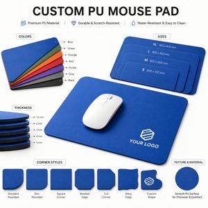 Custom Logo Pu <b>Mouse</b> Pad Waterproof Non-Slip Faux Leather <b>Gaming</b> Mousepad <b>for</b> Office Business Promotional Gift Desk <b>Mat</b> - Product Image 6
