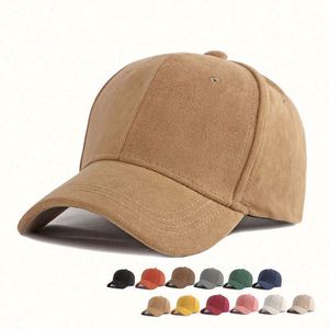 Casquette de baseball en daim personnalisée avec logo, unisexe, style hiver, couleur unie, style tendance, dessin animé, polaire, boucle métallique, vente en gros - Product Image 2