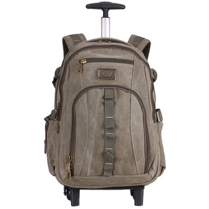 Promotional Sales Super Durable Wear-resistant Retro Canvas Waterproof Large Capacity Luggage With <strong>Wheels</strong> <strong>Backpack</strong> - Product Image 2