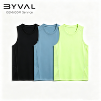 Gilet de course en polyester BYVAL, sans manches, respirant, avec logo personnalisé par sublimation, uniforme d'équipe pour événements sportifs