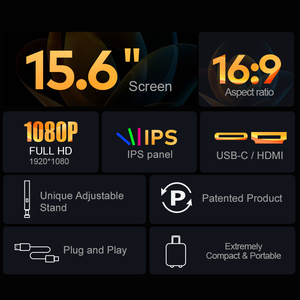 15.6 inch Màn hình hiển thị màn hình di động tương thích với MacOS và Win máy tính xách tay, USB-C điện thoại thông minh Android, PS4, chuyển đổi, chơi game - Product Image 3
