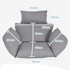 Coussin Épais pour Fauteuil Suspendu en Forme d'Œuf, Coussin de Siège pour Panier Suspendu, Coussin de <span class=keywords><strong>Chaise</strong></span> Balançoire, Amovible et Lavable pour Intérieur et Extérieur - Product Image 3