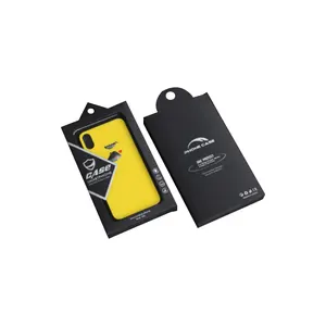 사용자 정의 럭셔리 화이트 컬러 인쇄 블랙 카드 두꺼운 판지 상자 보호 전화 케이스 포장