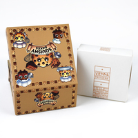Boîte à biscuits en papier kraft de qualité alimentaire, taille et couleur personnalisées, écologique, emballage pour mini-gâteaux de boulangerie, boîte d'expédition en papier avec logo personnalisé