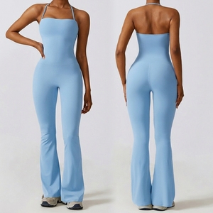 Conjuntos Deportivos <span class=keywords><strong>de</strong></span> Gimnasio, Trajes Deportivos Ajustados <span class=keywords><strong>de</strong></span> Una Pieza, Ropa <span class=keywords><strong>de</strong></span> Yoga para <span class=keywords><strong>Mujer</strong></span>, Pantalones <span class=keywords><strong>de</strong></span> Yoga Anchos - Product Image 1