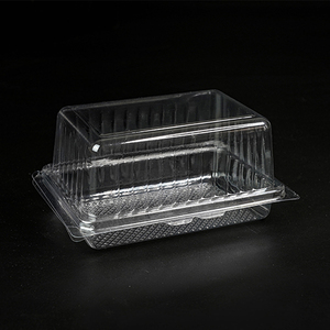 PET super clair BRC ISO muffin gâteau au fromage rectangulaire <span class=keywords><strong>anti</strong></span>-dérapant cookie conteneur inviolable dôme peu profond à clapet - Product Image 1