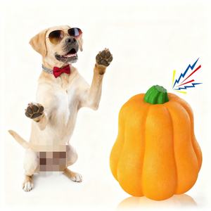 Juguete ecológico para <span class=keywords><strong>perros</strong></span> de interior/exterior, Bola de calabaza, suministro interactivo de TPR para mascotas para limpieza y molienda de <span class=keywords><strong>dientes</strong></span> - Product Image 2