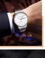 Montre-bracelet mécanique automatique pour homme, style tourbillon, bracelet en acier inoxydable, étanche 30 bars, verre lumineux, style business-casual