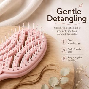 Nuevo Cepillo Ovalado Compacto Personalizado de Venta Caliente para Peinar el Cabello con Cerdas de Nylon, Masaje del Cuero Cabelludo y Eliminación de Cabello Rizado - Product Image 5