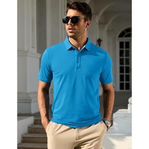 Cotrasen Hombre para Polos Rendimiento Humedad Absorbe Algodón Piqué 3 Botones Ajuste Clásico Transpirable Golf Top Casual Corto - Product Image 3
