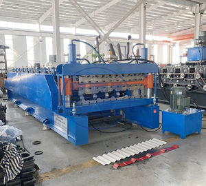 Matériau de construction industriel Machine de fabrication de toitures Machine de formage de rouleaux d'approvisionnement d'usine Production de feuilles de toit en tuiles - Product Image 5