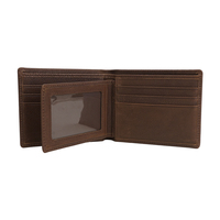 Dompet Kulit Asli Pria Minimalis Tipis OEM Custom, Banyak Slot, Anti RFID, Kantong Depan, Tempat Kartu & ID