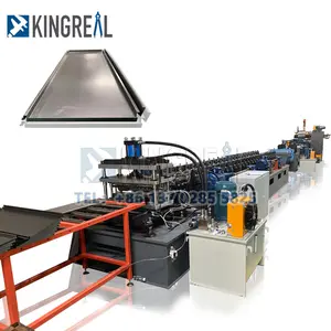 KINGREAL Supermarket Shelving Panel Rack Roll Forming Machine Shelf Panel Forming Machine 3 In 1 Decoiler Lever Feeder Line