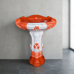 Sterling Colorful Rectangle Ceramic Pedestal Wash Basin Modern Designer Bathroom Sink - Product Image 3