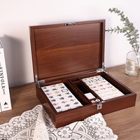 Jeu de Mahjong de Luxe Personnalisé en Acrylique avec Boîte en Bois Portable pour 2, 3 ou 6 Joueurs