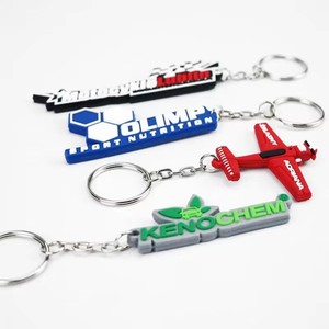 Custom Soft PVC Rubber Keychain 3D Embossed Logo Promotional Souvenir Key <b>Ring</b> with Metal Chain - Product Image 6