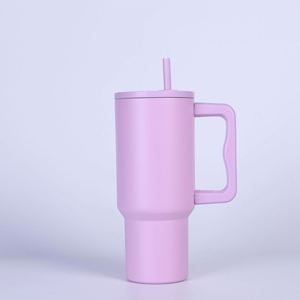 <b>40oz</b> Travel Car H4.0 <b>Handle</b> <b>Tumbler</b> Stainless Vacuum Mug Lid Straw Non-Slip ODM Custom Design - Product Image 4
