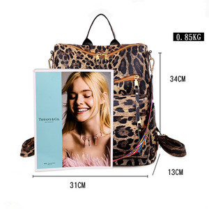 Fashion Designer School <strong>Backpack</strong> Wholesale Women Outdoor Handbag Purse Knapsack PU Leather Sexy <strong>Leopard</strong> Girls <strong>Backpack</strong> - Product Image 4