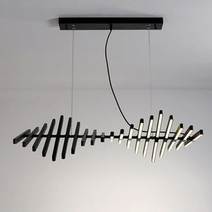 <span class=keywords><strong>Suspension</strong></span> LED moderne et minimaliste en <span class=keywords><strong>fer</strong></span> <span class=keywords><strong>forgé</strong></span> pour salle à manger, design créatif, réglable en hauteur, intensité variable, longue, noire - Product Image 3