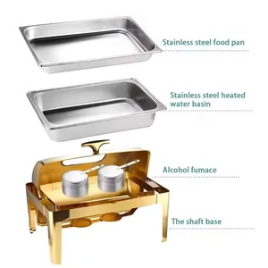 Juego de <span class=keywords><strong>Buffet</strong></span> Eléctrico de Acero Inoxidable de 9L con Tapa Enrollable, Recipiente Rectangular para Mantener la Comida Caliente con Ventana de Vidrio para Uso en Hoteles/Fiestas - Product Image 6