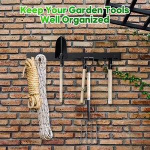 Organisateur de rangement d'outils de Garage <span class=keywords><strong>support</strong></span> <span class=keywords><strong>mural</strong></span>, <span class=keywords><strong>support</strong></span> de rangement d'outils de jardin, crochets en acier robustes pour pelles, râteaux, balais, tuyaux - Product Image 4