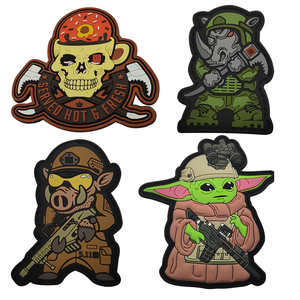 Sea Guest Cross-border 511 Donut Skull Teacup PVC Soft Rubber Eco-Friendly <strong>Yoda</strong> Tactical Backpack Spirit Badge Sticker - Product Image 3
