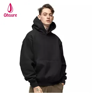 Ohsure High Quality 500gsm Schwerer Pullover Hoodie Französische Terry Hoodies Drop Shoulder No Strings Schwere übergroße Herren Hoodies