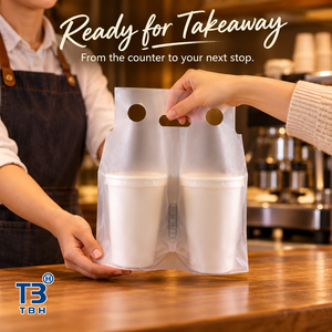 Bolsa de Plástico Portátil para Llevar Bebidas, con 2 Portavasos, Transparente, Personalizable, con Soporte OEM y ODM - Product Image 3