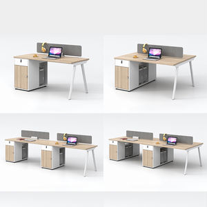 Conjunto de <span class=keywords><strong>Mesa</strong></span> de Oficina Modular Convertible Moderna de Madera y <span class=keywords><strong>Mesa</strong></span> Auxiliar con Funciones Extensibles - Product Image 4