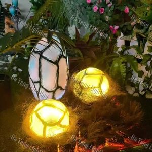 Sculpture d'œuf de dinosaure en fibre de verre avec éclairage pour parcs à thème, musées, centres commerciaux et expositions d'attractions préhistoriques - Product Image 3