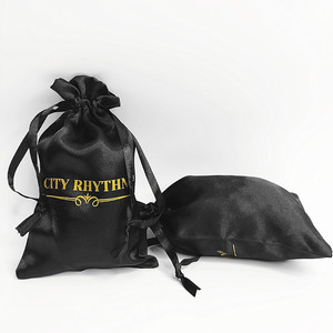 Hot Sell OEM Customizable Logo Satin <b>Drawstring</b> Jewelry <b>Pouch</b> High Quality Gift Promotions Jewelry <b>Pouch</b> Wig Dust Bag - Product Image 3