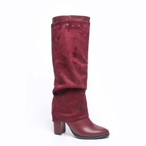 2025 European American Style <strong>Brown</strong> Pointed <strong>High</strong> <strong>Boots</strong> Women's Knee-<strong>High</strong> <strong>Boots</strong> with Thick <strong>Heel</strong> Western Cowboy Style - Product Image 1